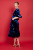 Leslie Dress in Blue Velvet