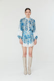 Mira Blouse in Blue Floral Print