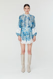 Mira Blouse in Blue Floral Print