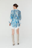 Mira Blouse in Blue Floral Print