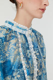 Mira Blouse in Blue Floral Print