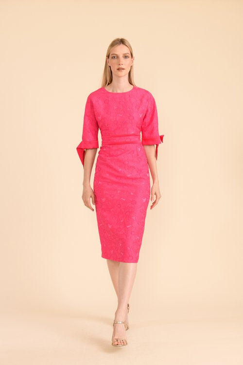 Aria Dress in Fuschia Jacquard