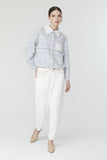 Rena Blouse in Blue and White Print