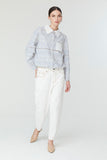 Rena Blouse in Blue and White Print