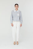 Rena Blouse in Blue and White Print