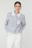 Rena Blouse in Blue and White Print