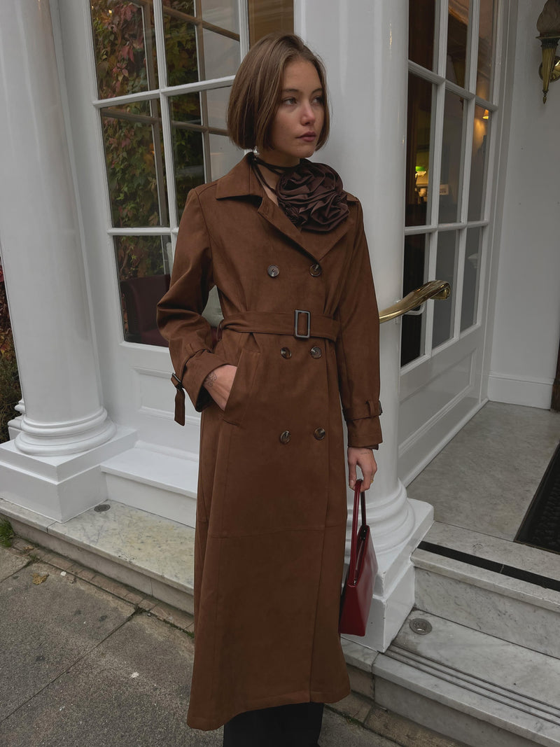 Tome Brown Suede Coat