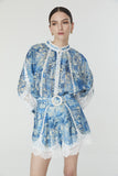 Sia Short in Blue Floral Print