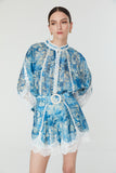 Sia Short in Blue Floral Print