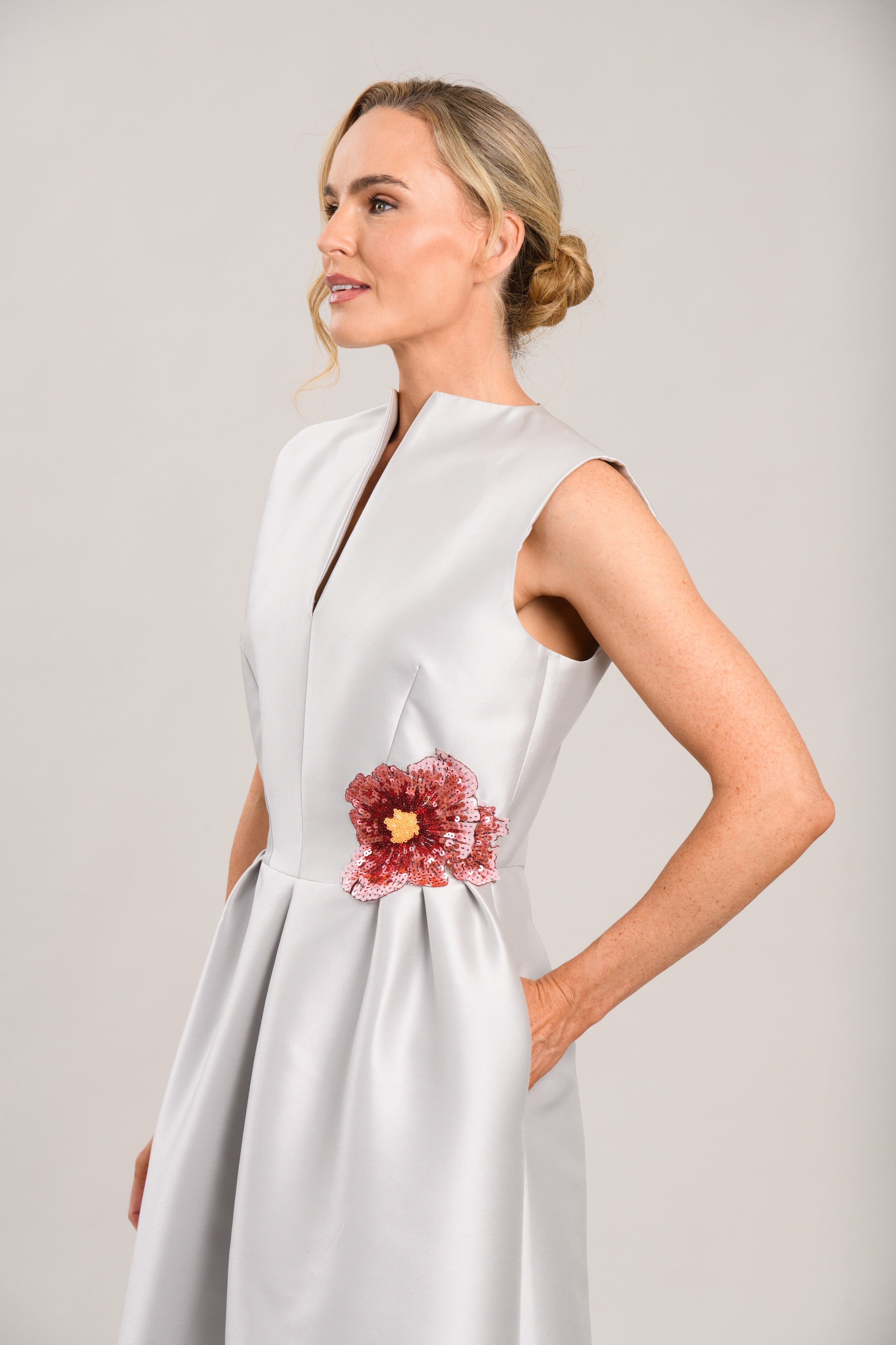 Victoria Dress in Silver