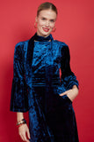 Yana Maxi Dress in Navy Velvet