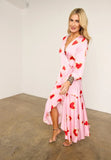 Pink Hearts Hazel Wrap Dress