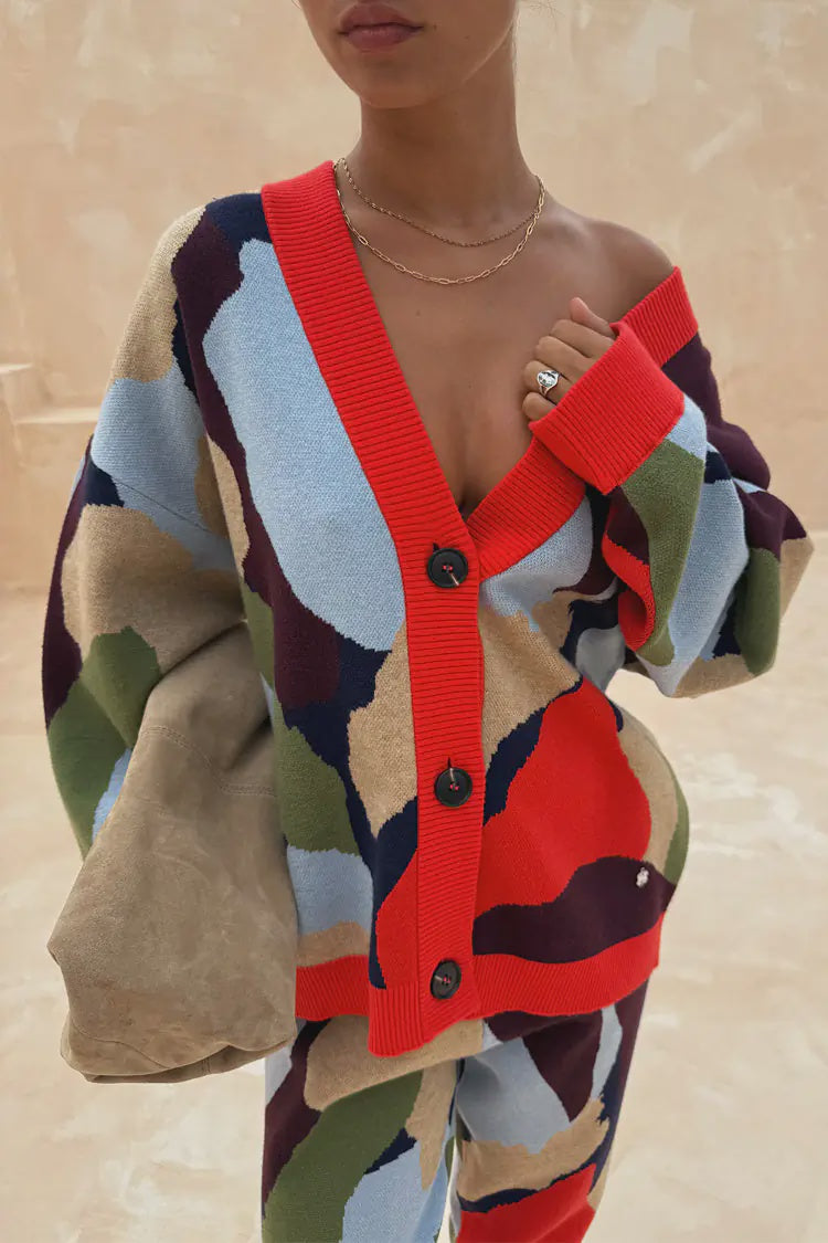 Navy Abstract Callie Cardigan