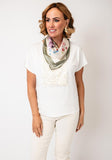 Oui Floral Silk Feel Scarf