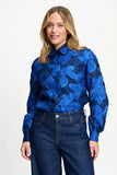 Jade Bloom Shirt in Cobalt Blue