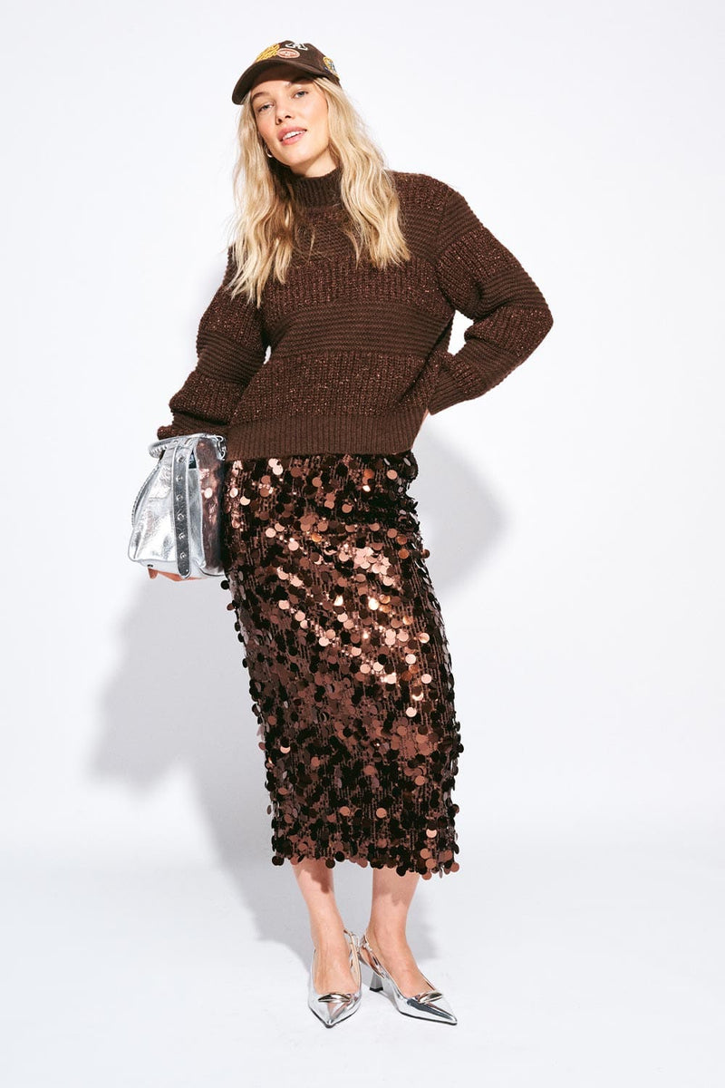 LINA SKIRT IN CHOCOLATE BROWN