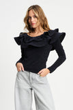 Dark Blue Glitter Top
