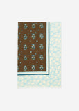 Blue and brown patterned scarf