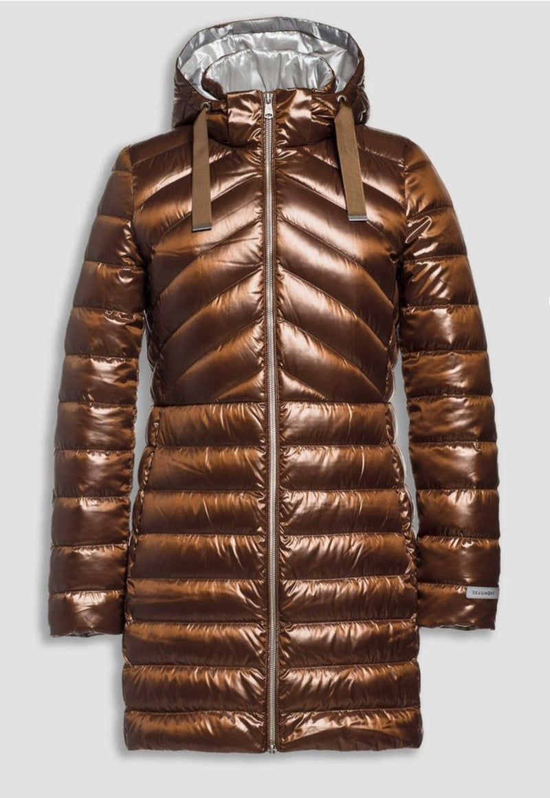 Brown Fitted Puffa Coat