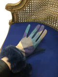 Navy Fur Gloves