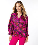 Sateen blouse in floral print
