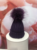 Pom Pom Hat in Purple