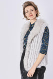 Light Grey Fox and Coney Fur Gilet With Collar Feature