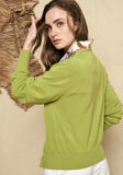 Olive green cardigan with cuff sleeves
