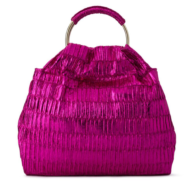 Metallic Fuchsia Astrid Bag With Ring Handles