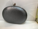 pewter grey oval clutch