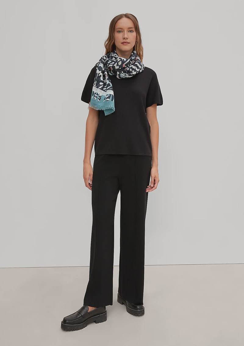 Navy teal and coral scarf