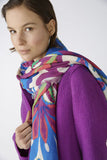Floral Scarf with Purple Lime and Pink