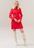 Red Coat with Pleated Back