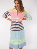 Lipa Dress in Multicoloured Stripe