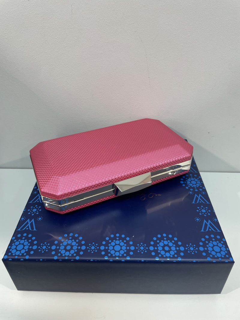 Pink Geometric Clutch