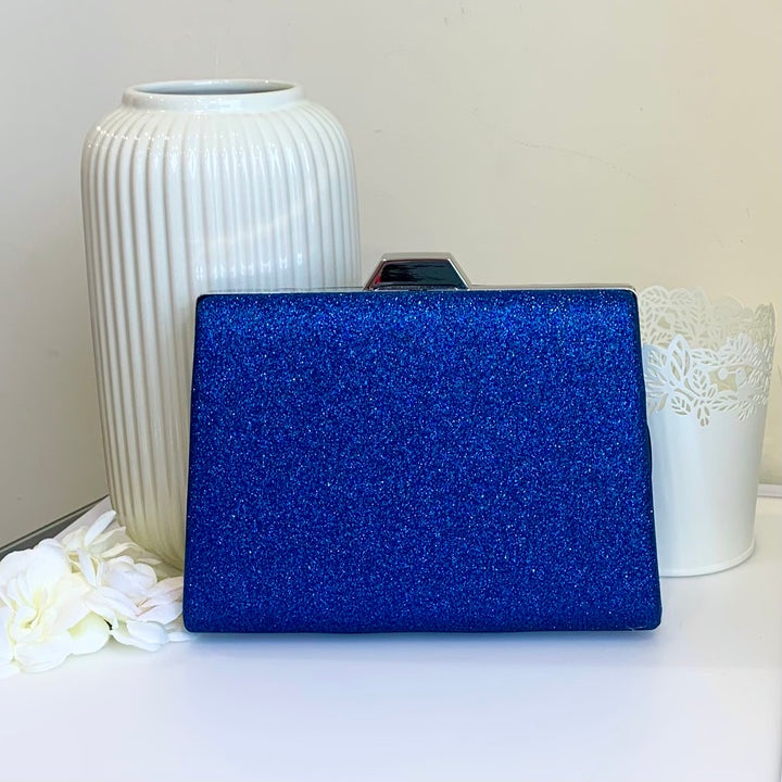 Cobalt Glitter Clutch