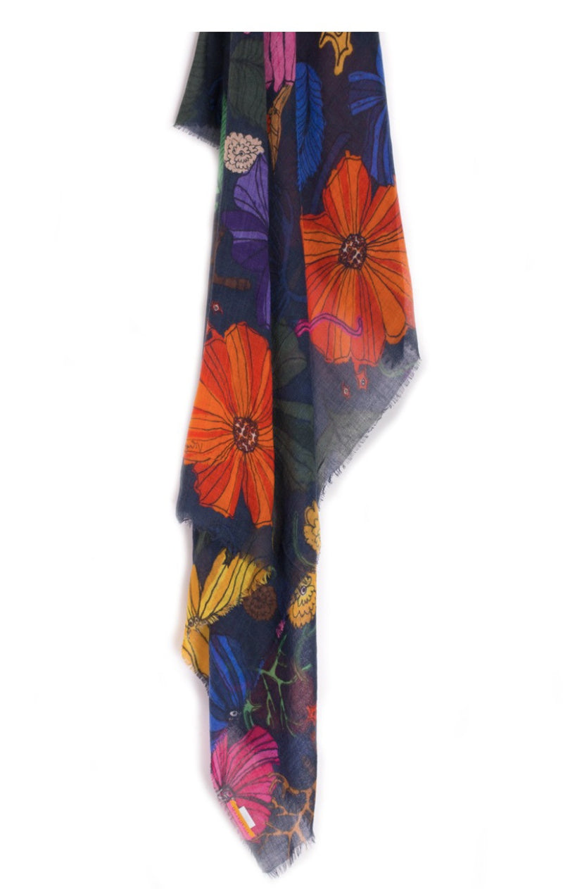 Navy Bloom Scarf