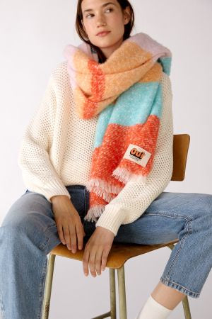 Multicoloured blanket scarf