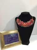 Small Collar in Red , Silver and Gold