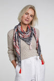 Zebra Print Scarf with Rust Accents