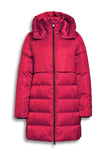 Long Down Filled Pink Coat with Detachable Hood