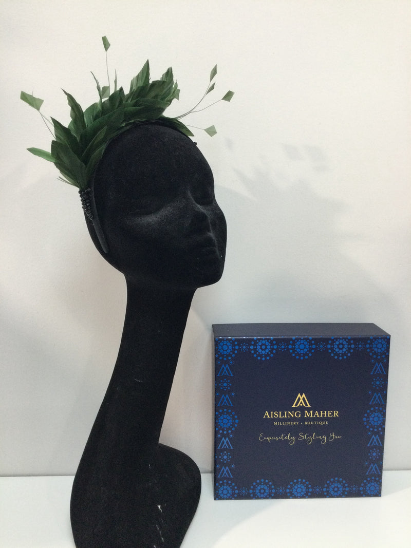 Green Feathered Hairband