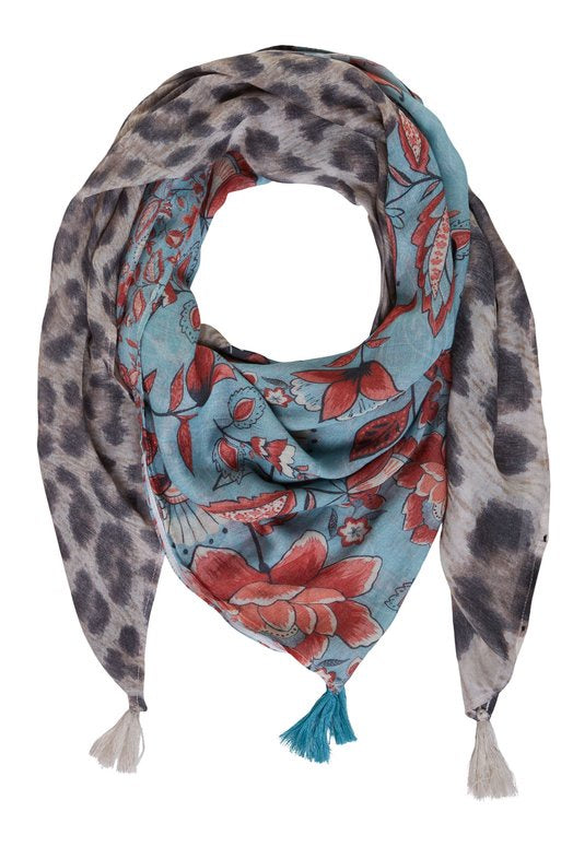 Leopard and Mint Scarf