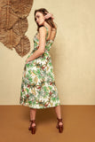 Tropical Leaf Print Sun Dress