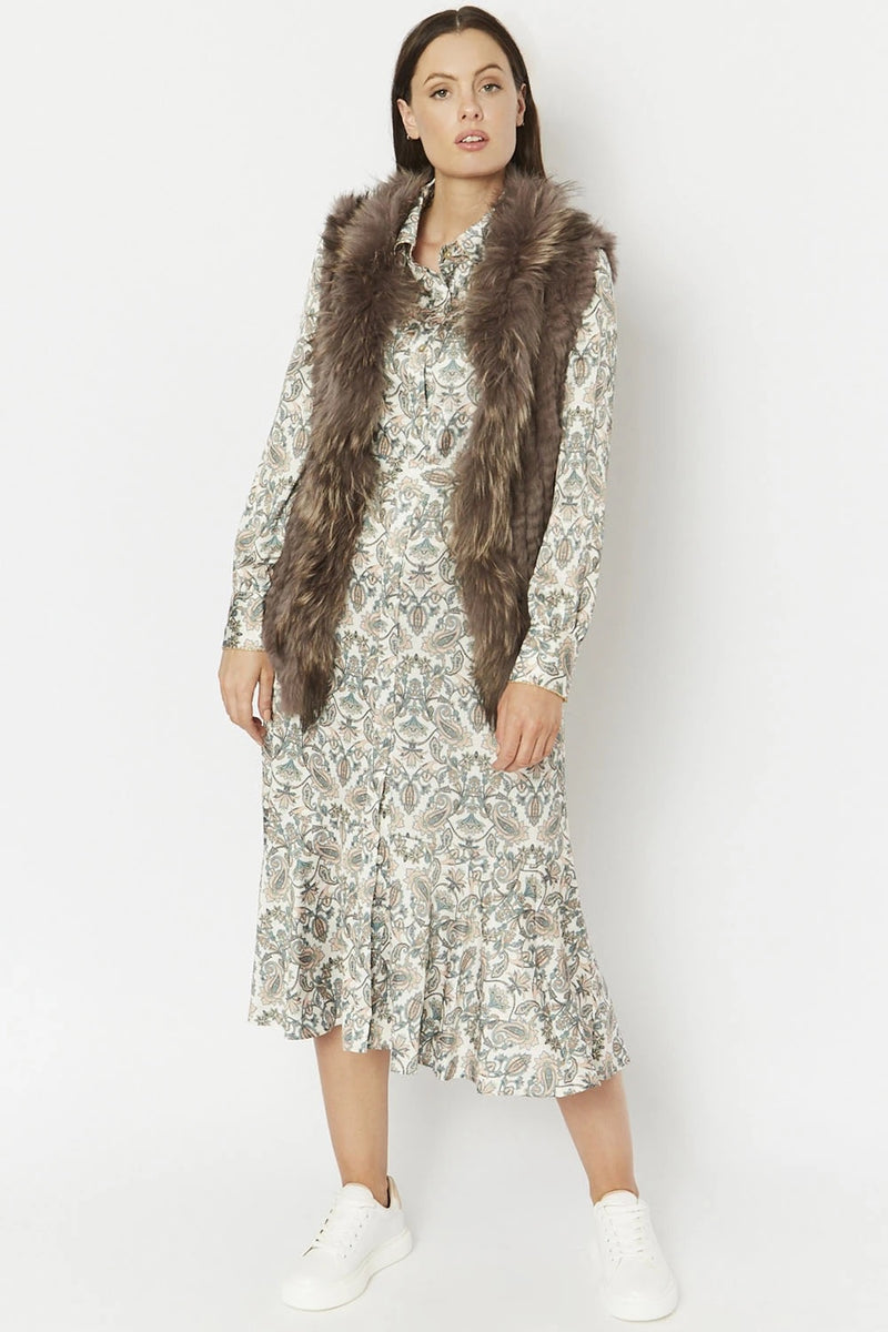 Purple Mocha Fox & Coney Fur Gilet