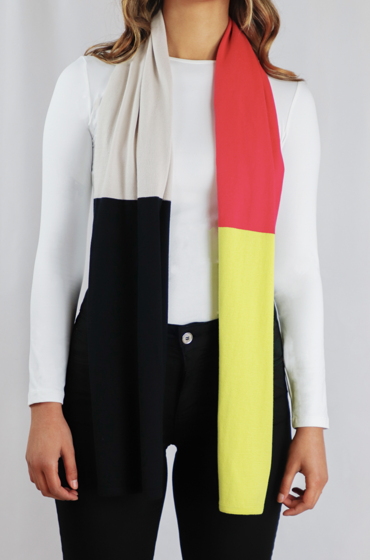 Multi Scarf Black & Mustard