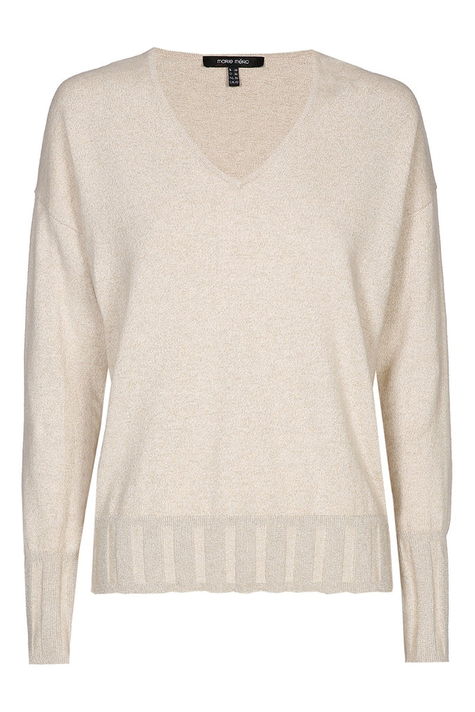 Beige Knit with Ribbed Waist Detail