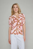 Pink and Terracotta Top with Collar
