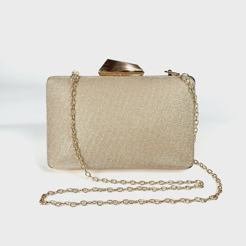 Gold glitter clutch