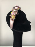 Coco Headpiece in Pale Pink Gold Silver and Wine Crystals